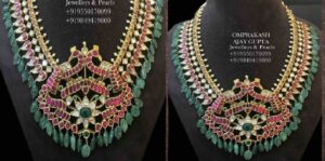 KUNDAN NECKLACE WITH PEACOCK PENDANT BY OMPRAKASH JEWELLERS